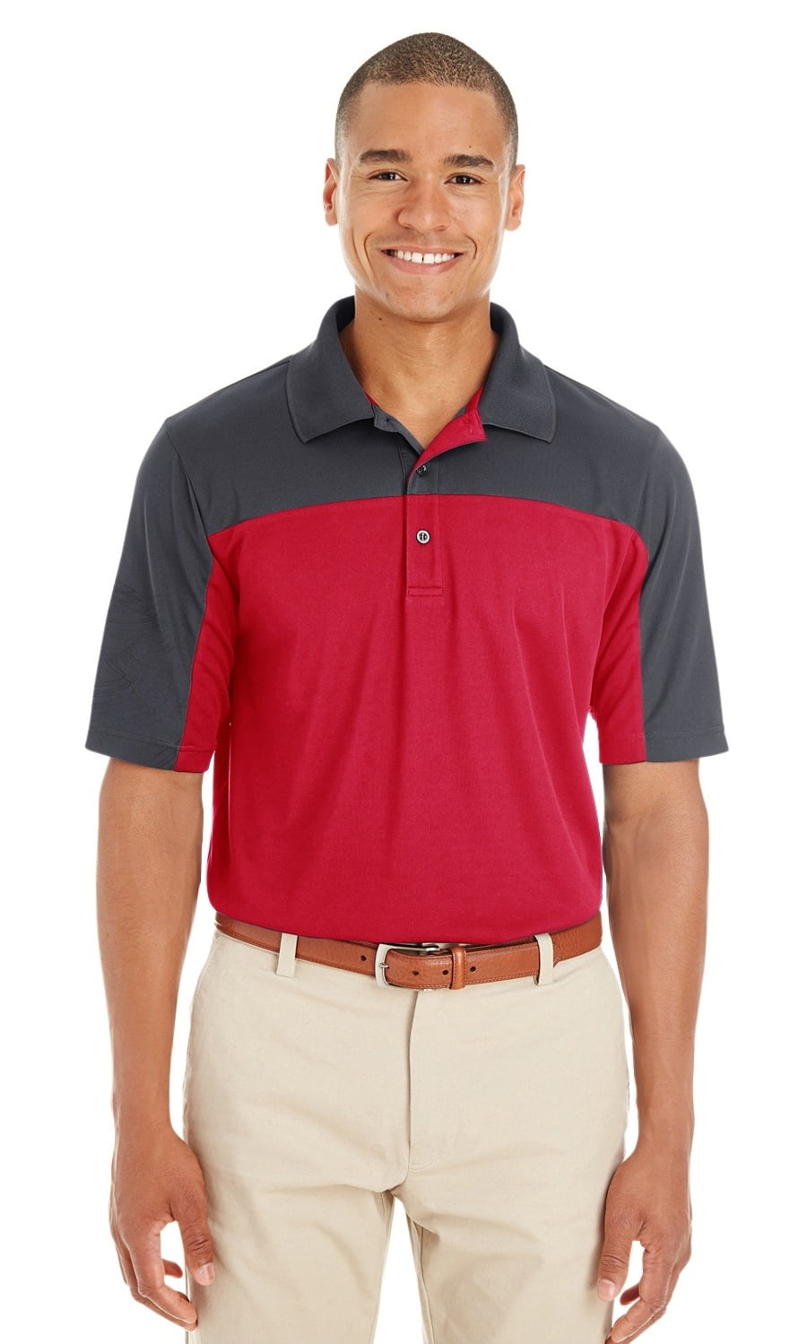Ash City - Core 365 - Core 365 CE101 Men's Balance Colorblock Performance Pique Polo Shirt - Cl Red/ Crbn 850 - 3XL - Walmart.com - Walmart.com