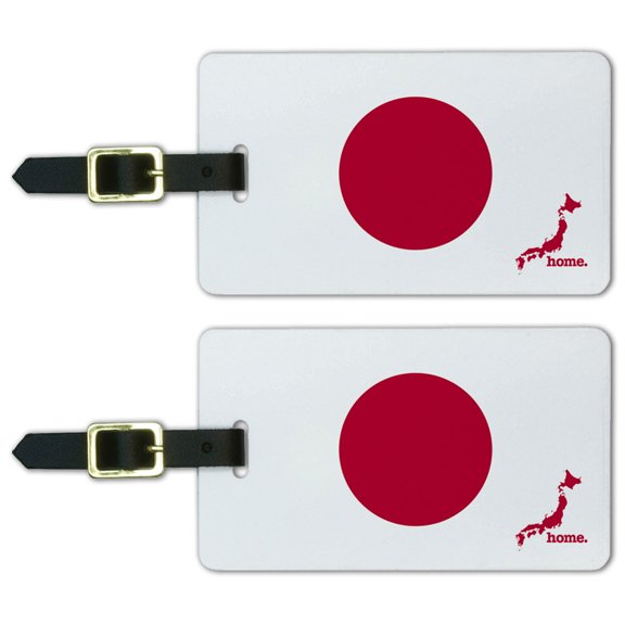 Graphics and More Japan Home Country Luggage Suitcase ID Tags Set of 2 - Flag
