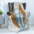 thumbnail image 4 of Animal Soft Flannel Fleece Throw Blanket, Surfboards and Floral Backdrop Aloha Athlete Sports, Cozy Plush for Indoor and Outdoor Use, 70" x 90", Slate Blue Pale Grey, by Ambesonne, 4 of 5