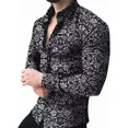 thumbnail image 2 of Camisas De Manga Larga Con De Flores 3d Casual Hombre, 2 of 5