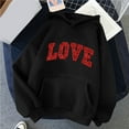 thumbnail image 6 of Pimelu Valentines Sweater Women Valentines Day Hoodies for Women Fashion Love Letter Print Drawstring Hooded Sweatshirt Long Sleeve Oversized Pocket Pullover Hoodies Tops, 6 of 6