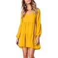 thumbnail image 2 of Robe Tunique d'Été pour Femme à Col en V, Décontractée, Ample et Fluide, Coupe Évasée, 2 of 5