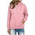 thumbnail image 5 of Binmer Women's Drawstring Hooded Sweatshirt, Casual Loose Long Sleeve Pullover Hoodie with Pocket ,S, 5 of 9