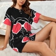 thumbnail image 4 of Cauagu Animal Bulldog French for Women's Round Neck Pajama Set,Short-Sleeved Pajamas Soft Sleepwear Set Summer Pajamas Set Lounge Sets 2-Piece Pj-XX-Large, 4 of 6
