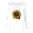 thumbnail image 4 of Spring Tops for Women Long Sleeve Shirts for Women Plus Size under $5 Women's Retro Fall Trendy Classic Print Round Neck Tops/shirt White 2x, 4 of 4