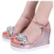 thumbnail image 2 of Amzcrzy Zapatos de mujer,Zapatos de mujer,Zapatillas de mujer, Sandalias de cuña con plataforma y punta abierta para mujer, cómodas, informales, con diamantes de imitación Sandalias Mujer Zapatillas, 2 of 5