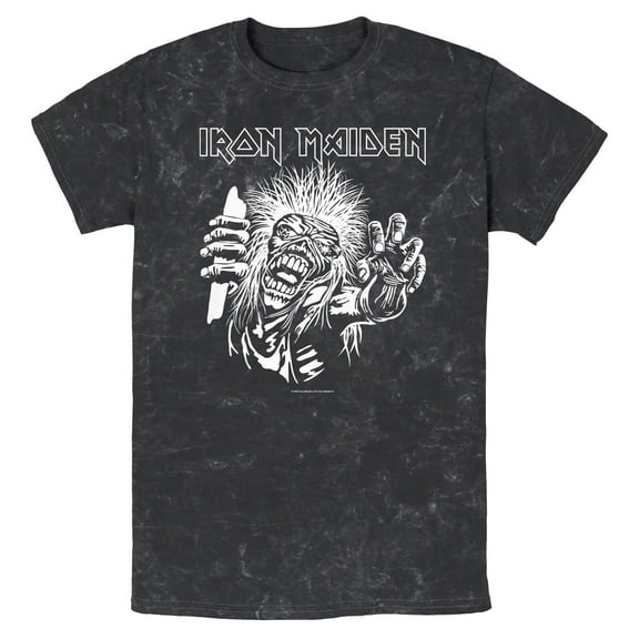 Mens Iron Maiden Black and White Eddie T Shirt