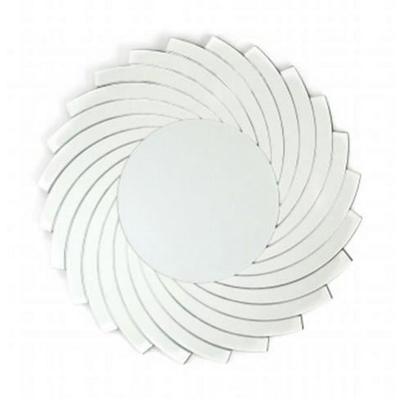 WaybornHomeFurnishings MR315 Round Beveled Mirror On Pine Wood Base - Mirror