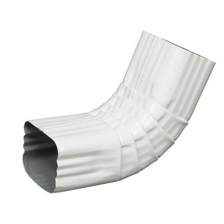 3 x 3 x 2 in. A Front Aluminum Gutter Elbow White