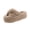 Coffee, variant on Women's Cross Band Platform Plush Slippers Faux Fur Open Toe House Shoes with Non Slip Sole for Cozy Home Pink
