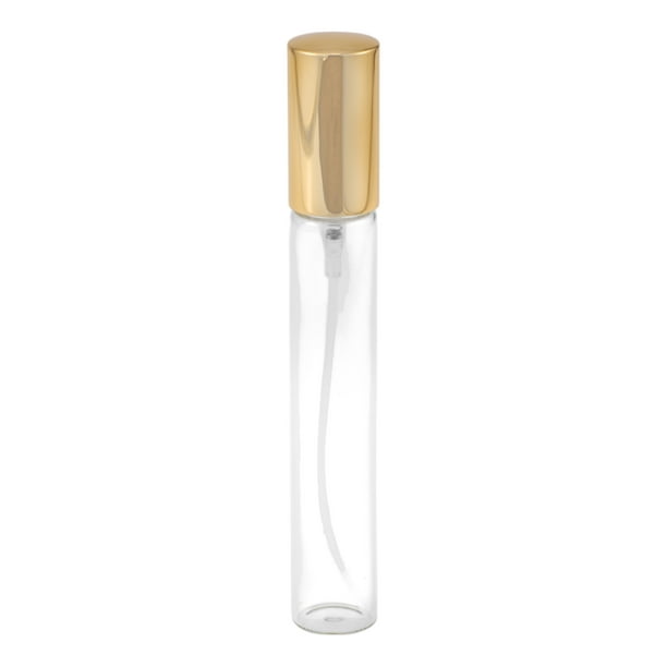 Botella de perfume elegante y única para baño 1 pieza tono dorado 0.5 oz