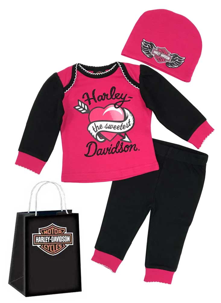 Harley Davidson 3 piece baby gift set 3-6 month
