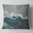 thumbnail image 2 of Designart Roaring Waves under Cloudy Sky - Seascape Throw Pillow - 16x16, 2 of 5