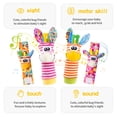 thumbnail image 5 of Wrist Rattle Foot Finder Socks Set for Baby Arm Hand Rattle Feet Leg Ankle Socks Newborn Soft Sensory Toys Baby Socks Newborn Rattles Toys Easter Gifts 0-3 6-12 Months Infant Girl Boy, 5 of 6