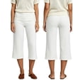 thumbnail image 2 of LMLYSoH Womens Wide Leg Capris Casual Fold Over Waist Stylish Solid Color Mid Rise Cropped Pants, 2 of 5