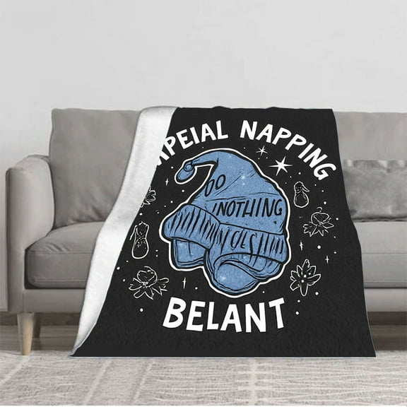 Cozy Flannel Blanket with Whimsical Wizard Hat Design Stars & Flowers - Perfect for Sofa Travel Bed & Chair - Soft & Warm