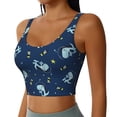 thumbnail image 2 of KLL Space Dinosaur for Workout Tank Tops for Women,U Back Fitness Top Built in Shelf Bras Padded Fit for Yoga Gym-Large, 2 of 8