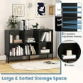 thumbnail image 4 of LDAILY 3-Tier Bookcase, 6 Cube Wooden Open Bookshelf with Metal Legs, 5-Position Adjustable Shelves, Modern Freestanding Storage Organizer Display Cabinet for Bedroom, Living Room (Black), 4 of 9