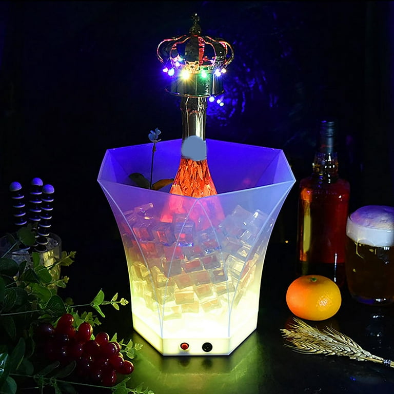 Glowing Ice Bucket with Colorful LED Light 5L Color Changing Power
