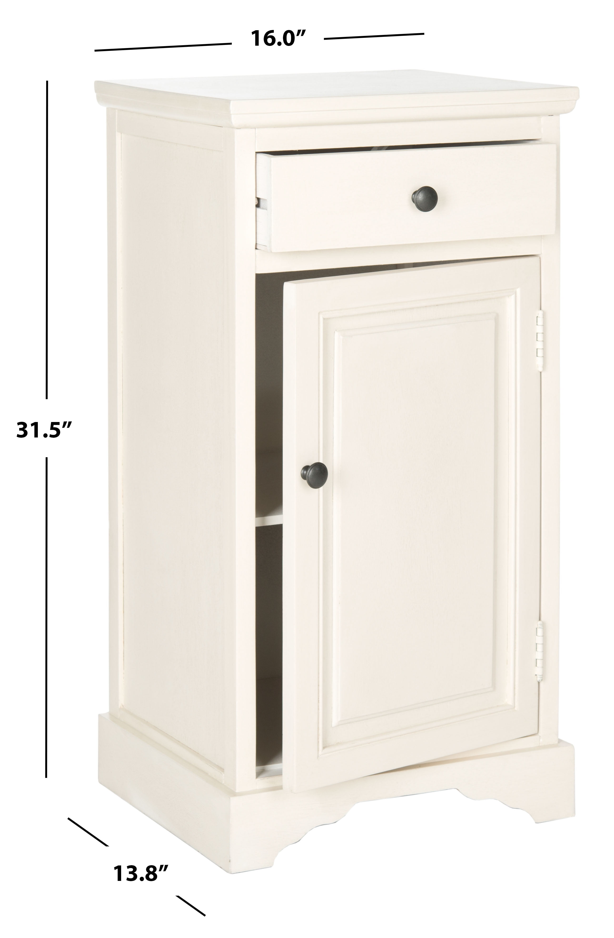 SAFAVIEH Jett Traditional Solid Storage Cabinet, White