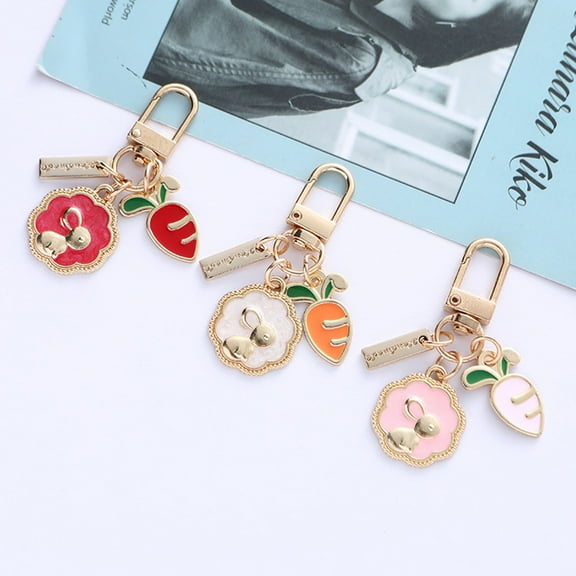 FOLOYORI present Keychain Rabbit Shape Metal 3Pcs 2.8x0.8in