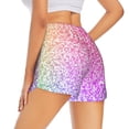 thumbnail image 3 of Sigee Colorful Glitters for Women's Athletic Shorts High Waisted Running Shorts Pocket Sporty Short Gym Elastic Workout ShortsX-Large, 3 of 9