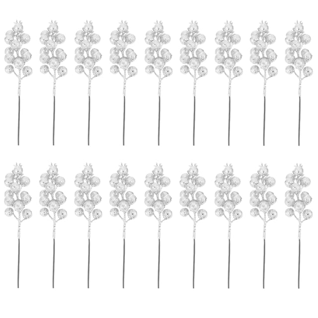 24pcs Navidad Berry Berry Ramas Decorativas Props DIY Arreglo Flor