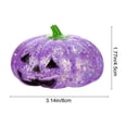 thumbnail image 3 of Voglyf Halloween Pumpkins Stress Balls Fidget Toys, Small Pastel Glitter Pumpkin Decor for Halloween Tabletop Mantle Tiered Tray Farmhouse Indoor Party Centerpiece Holiday Decoration Gift,Purple, 3 of 8