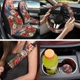 thumbnail image 7 of HUIACONG Car Interior Accessory Kit, with Car Armrest Cushion Auto Armrest Box Cover Steering Wheel Cover Car Center Console Armrest Cover Key Fob, 7 of 7