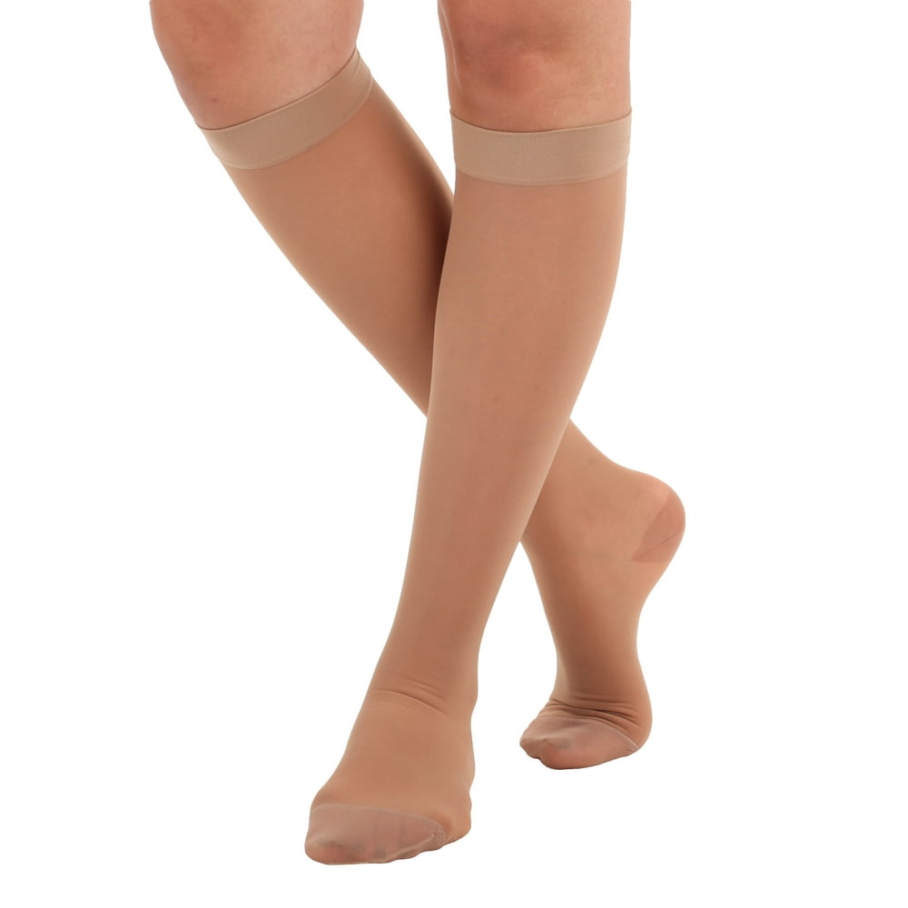 Sheer Compression Knee Highs, Made in the USA Light Support Socks for