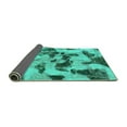 thumbnail image 2 of Ahgly Company Indoor Round Abstract Turquoise Blue Modern Area Rugs, 3' Round, 2 of 4