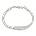 thumbnail image 2 of Sterling Silver Polished with Safety Chain Bangle, 2 of 2