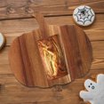 thumbnail image 4 of Pumpkin Shaped Wood Cutting Board Halloween Charcuterie Cheese Serving Platter Fall Thanksgiving Decor Kitchen Wooden Board with Handle for Entertaining Gifts Holiday Tray (12" x 13"), 4 of 7