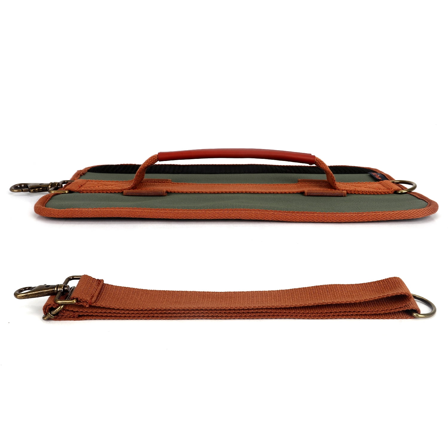 TOURBON Canvas Leather Portable Mini Golf Clubs Carry Bag with Shoulder Strap for Men Women Kids, Lightweight Driving Range Course Training Green