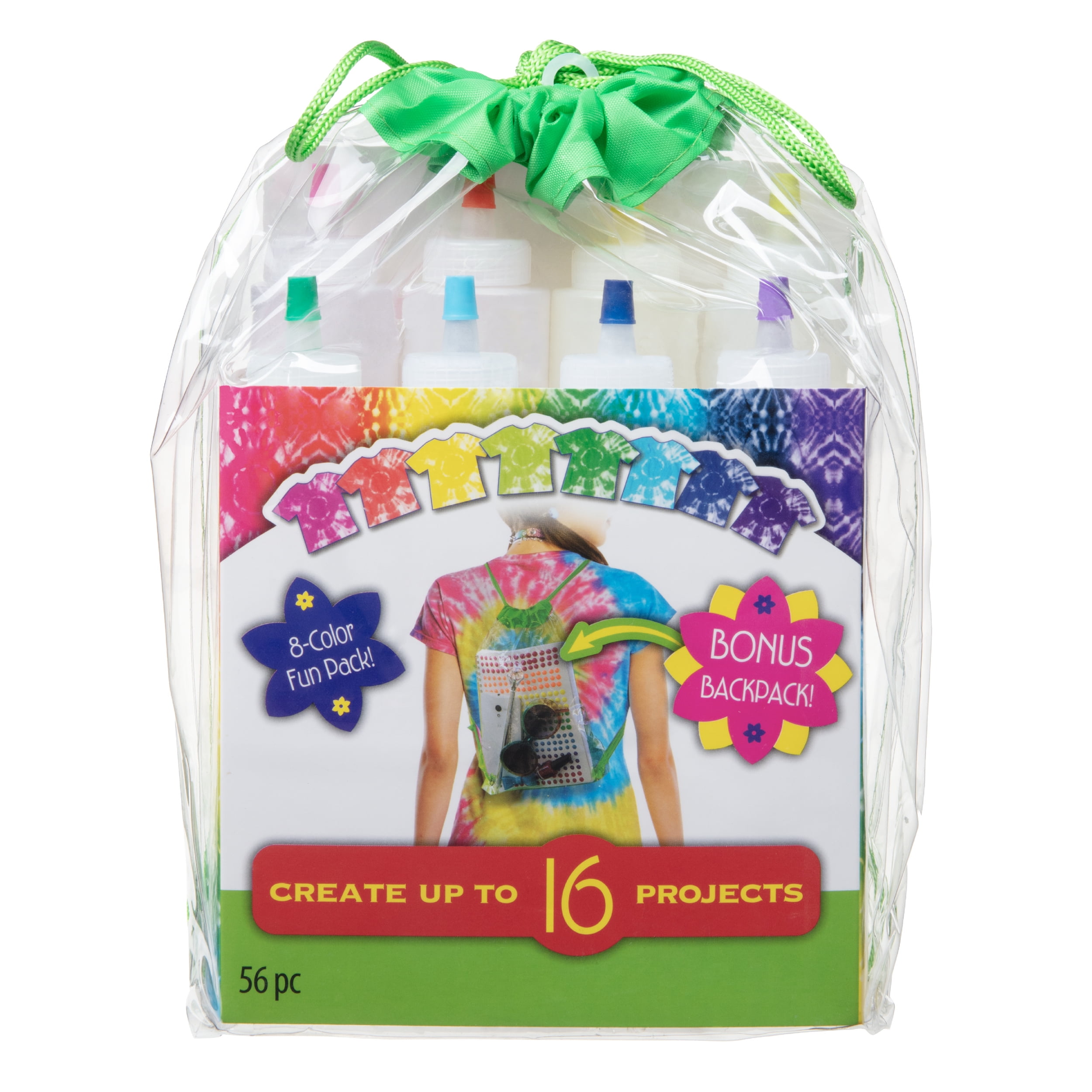 Create Basics Drawstring Backpack 8 Color Tie Dye Kit