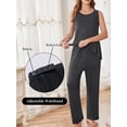 thumbnail image 3 of Avidlove Maternity Pajamas and Robe Set 3 Piece Double Layer Sleeveless Nursing Top,Pregnancy Pants with Robe Pjs Sleepwear, 3 of 8