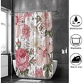 thumbnail image 4 of FREEAMG Bath Curtains Shower Curtain Hibiscus Chamomile Roses Bathroom Waterproof Machine Washable, Washable Fabric Decor Shower Curtains for Bathroom, 66x72 inch, 4 of 6