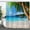Beach-2, variant on Beach Shower Curtain, Teal Blue Coastal Ocean Beach Theme Bathroom Curtain Waterproof Fabric Machine Washable with Hooks,72" Wx72 L