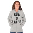 thumbnail image 4 of Funny Beach Lover Sea You Ocean Vibes Zip Up Hoodie Men's Women's Brisco Brands S, 4 of 6