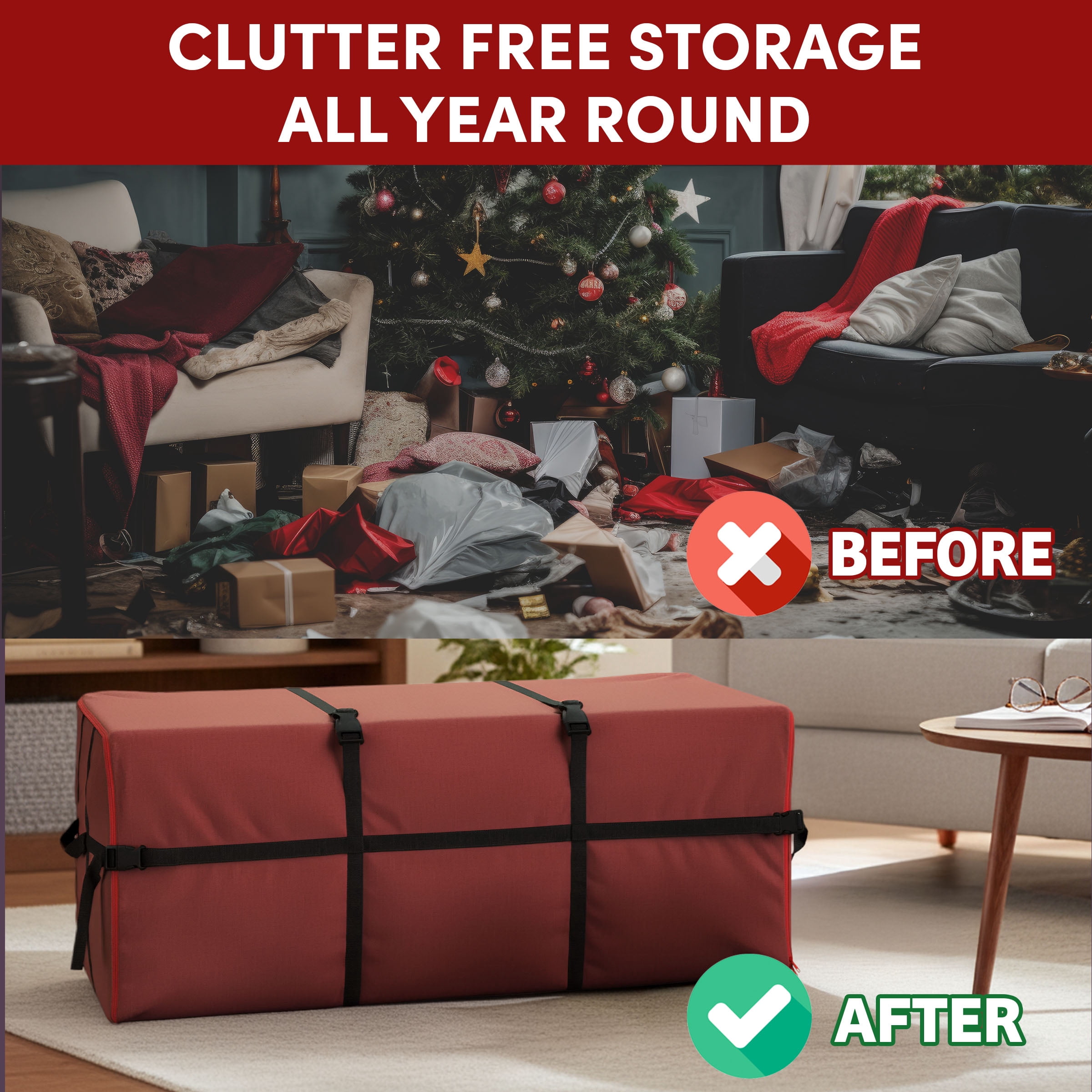 Elf Stor Heavy Duty Canvas Christmas Tree Storage Bag Large For 9 Foot Tree