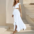 thumbnail image 5 of Womens Boho Dress Casual Trendy Sleeveless Summer Vacation Outfits Flowy Loose Fit Ruffle Beach Sundress, 5 of 5