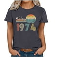 thumbnail image 4 of Womens Tops,Tbopshirt Summer Tops for Women,Plus Size T Shirts,1974 Vintage Shirt for Women 50th Birthday Gifts Idea Retro Party Tops Funny Tees,Short Sleeve Blouses, 4 of 4
