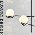 thumbnail image 4 of Black Sputnik Chandelier, Modern 4 Lights L31"Large Mid Century Long Ceiling Pendant Light Fixtures with Milk Glass Globe Shades for High Ceiling Living Dining Room Foyer Bedroom, 4 of 7