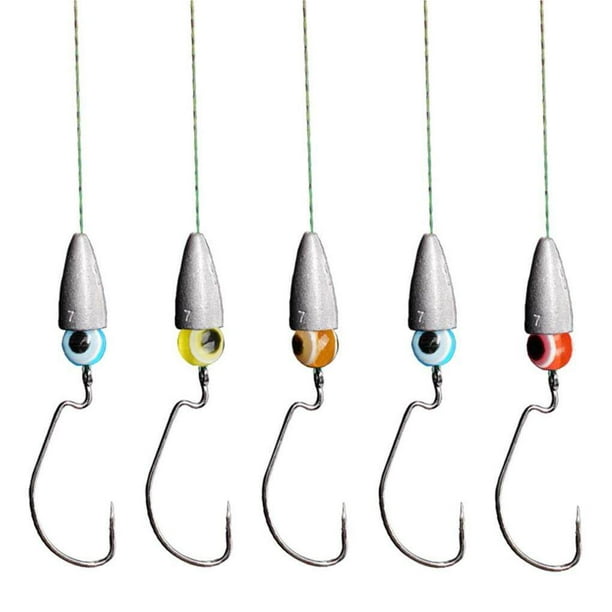 pitrice 1 Set Metal Texas Rigs Hooks Fishing with Sinker Hook Kit
