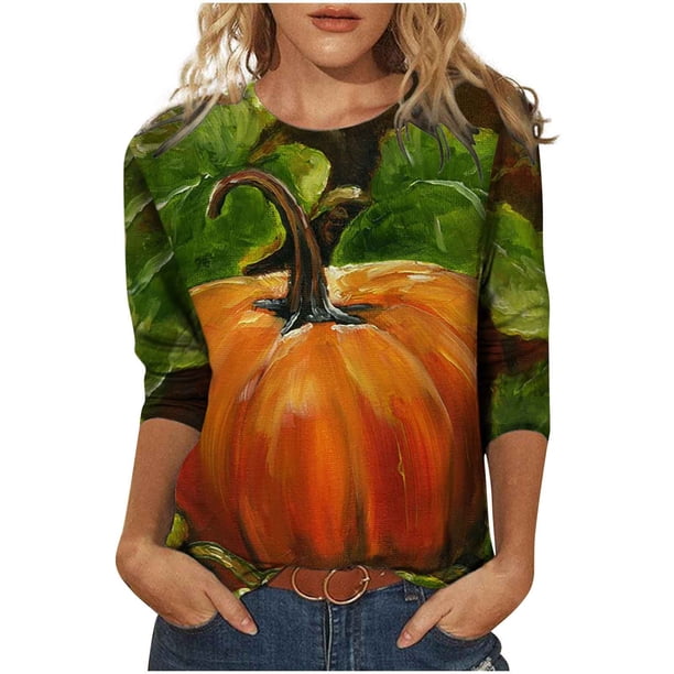 Camisas Para Mujer Camisetas de Gran Tamaño Manga Larga Clásico Cosplay Novedad Impreso Tops Cómoda Blusa de Cuello Redondo Odeerbi ODB133557