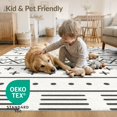 thumbnail image 4 of ODIKA 4'x6' Black White Striped Geometric Diamond Washable Area Rug Inspired Horizontal Band Design with Dotted Non-Slip, Chair-Friendly, Flatwoven for Home Office, Under Desk, 4 of 7