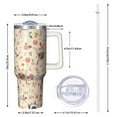 thumbnail image 2 of OBREWU Yorkie Dog and Flower Florals Tumbler with Handle and Lid,Yorkie Dog and Flower Florals 40oz Double Wall Vacuum Insulated Tumbler,Cups Gift for Women and Men, 2 of 7