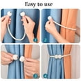 thumbnail image 7 of 4 Pack Magnetic Curtain Tiebacks Decorative Curtain Holdbacks (Beige), 7 of 7