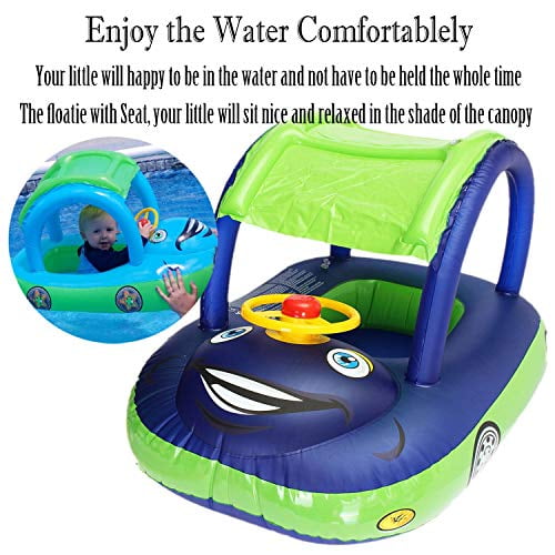 flotteur de piscine pour bébé avec auvent Volant d'été Parasol