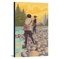 thumbnail image 1 of Women Fly Fishing Scene - LP Original Poster (12x18 Gallery Wrapped Stretched Canvas), 1 of 1